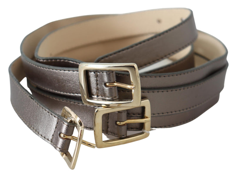 Bronze Gold Chrome Metal Buckle Belt