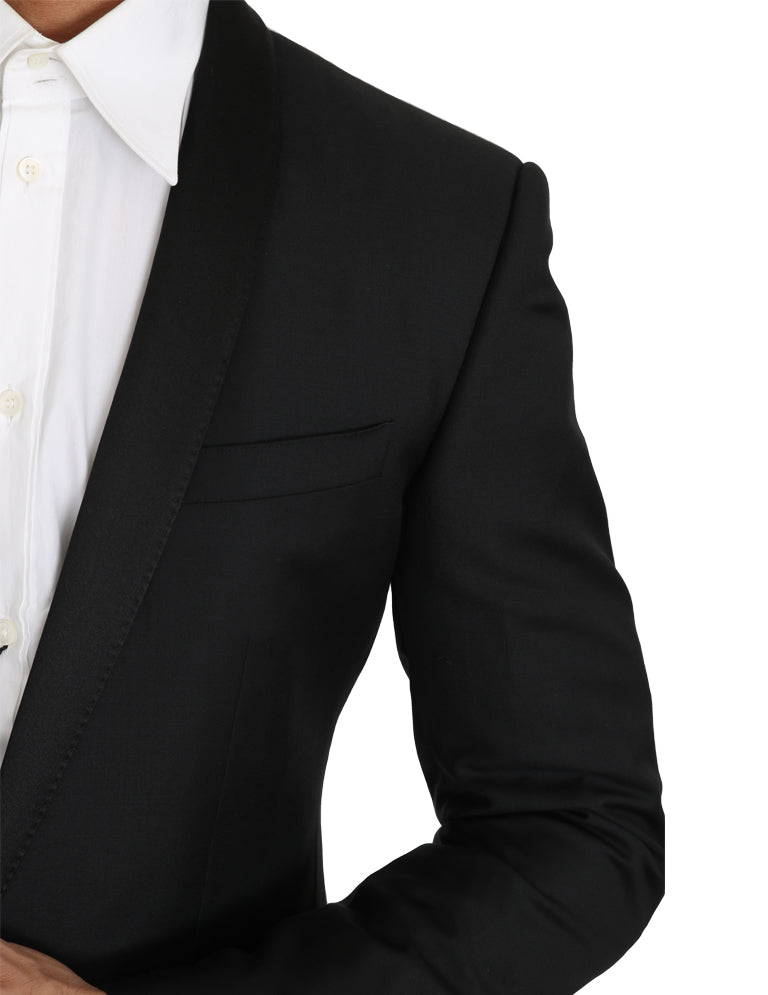 Black Wool Silk GOLD Blazer Jacket