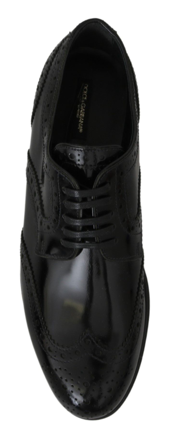 Black Leather Derby Formal Brogues Shoes