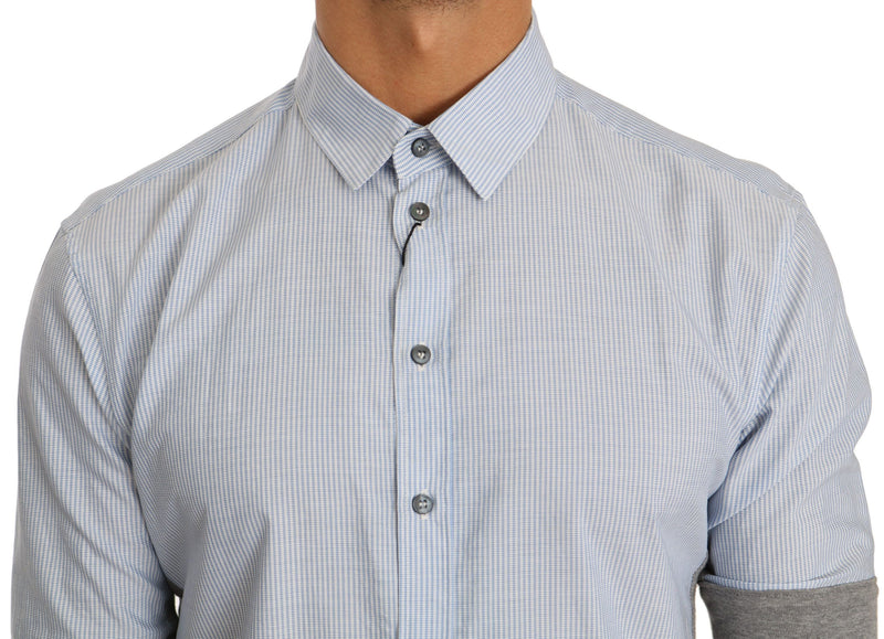 Blue White Short Sleeve Cotton Shirt