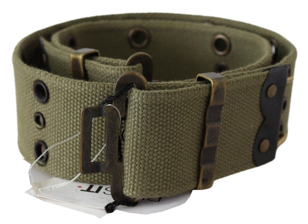 Green 100% Cotton Rustic Bronze Buckle Belt