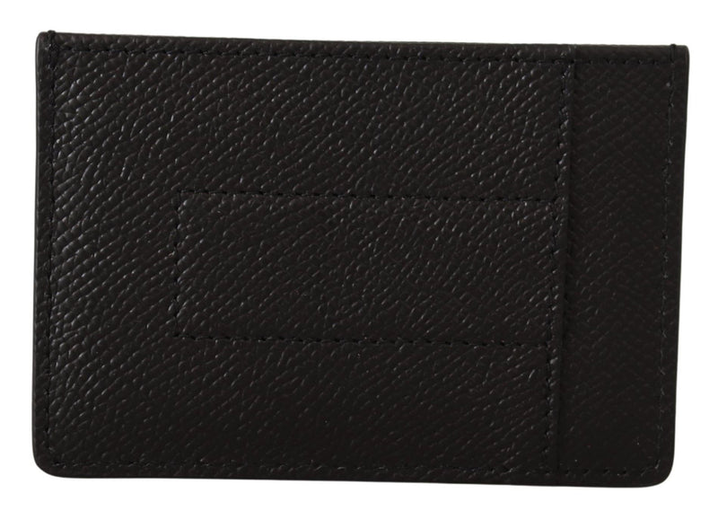 Black Leather DG Pig of Year Card Holder Mens Wallet