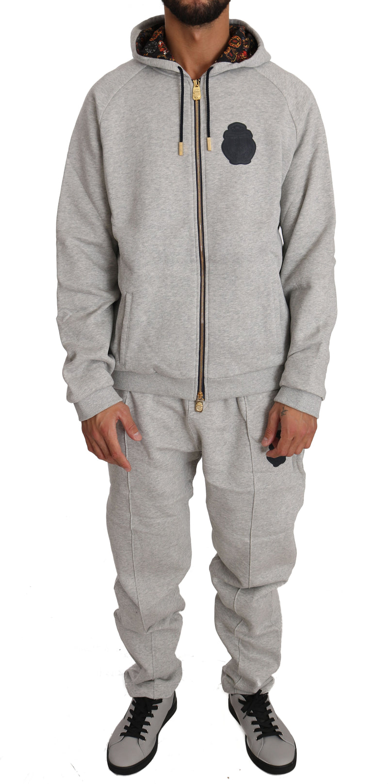 Gray Cotton Sweater Pants Tracksuit