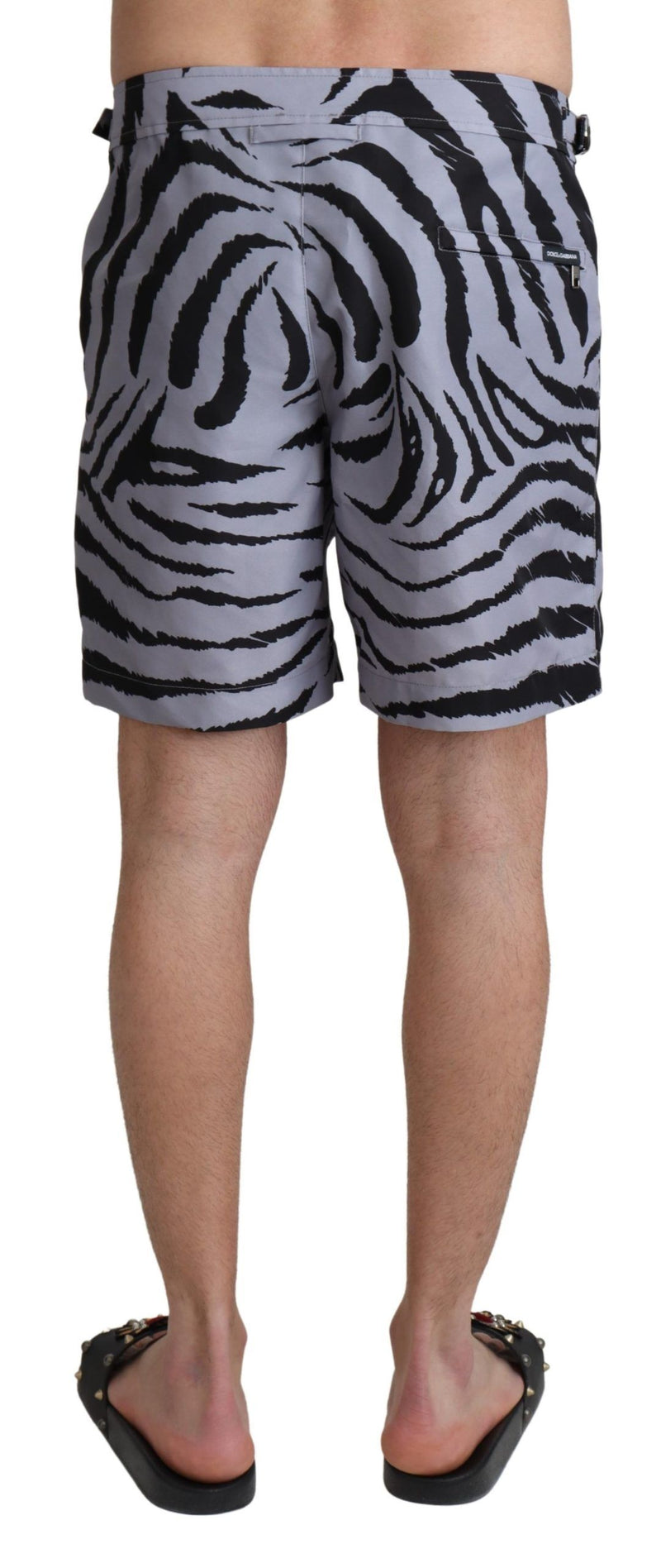 Gray Zebra Print Beachwear Shorts