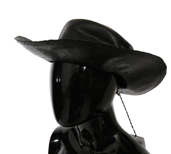 Black Wide Brim Cowboy Solid Hat