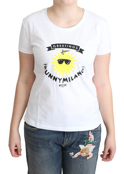 White Cotton Sunny Milano Print T-shirt