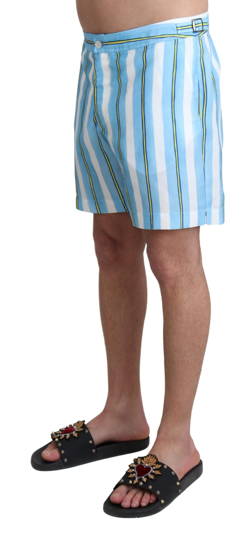 Blue Striped Beachwear Swimshorts