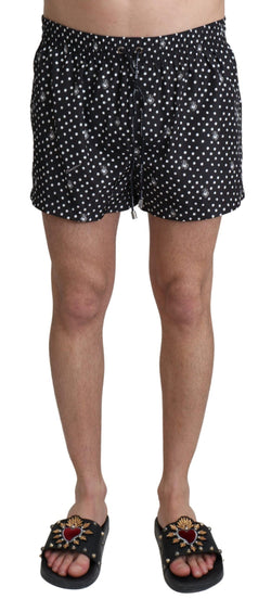 Black Polka Dots Beachwear Shorts