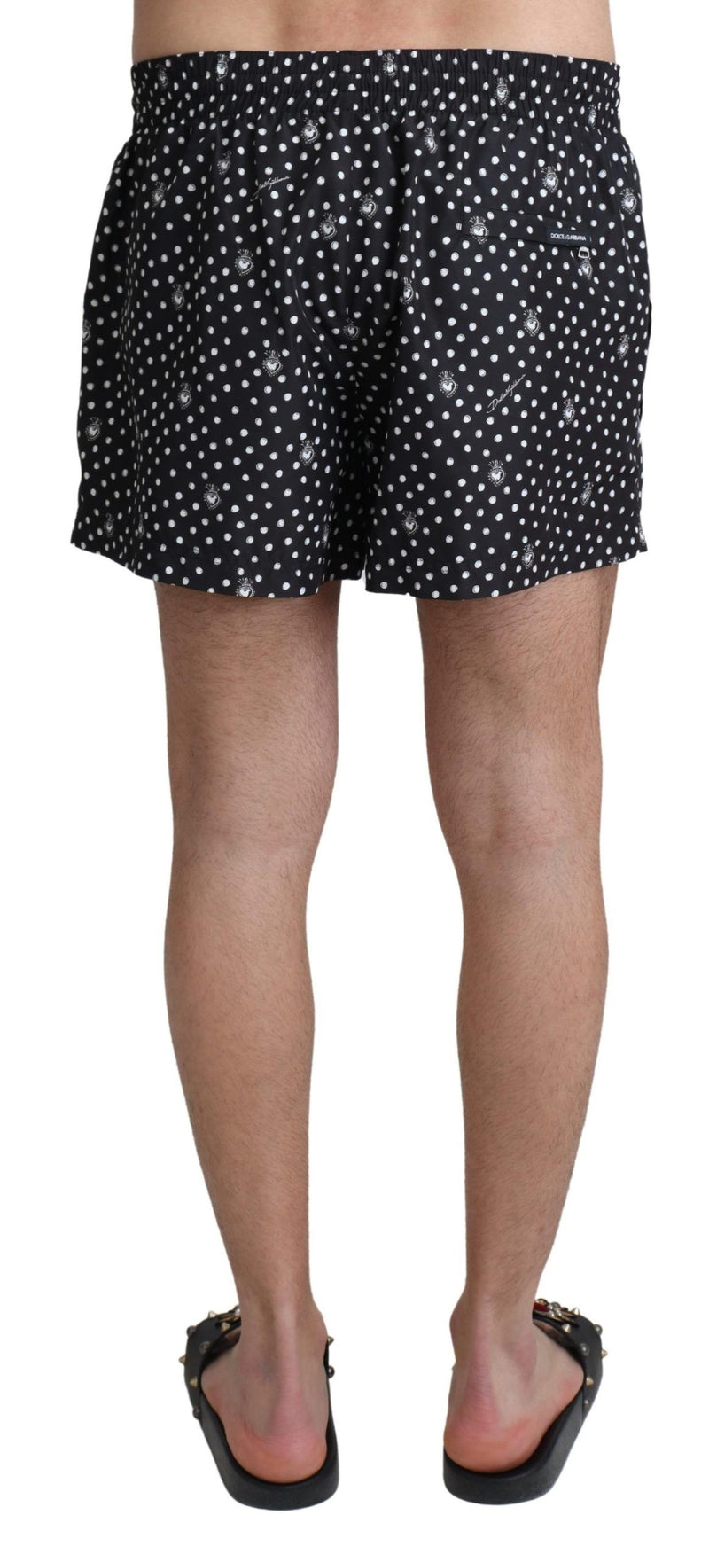 Black Polka Dots Beachwear Shorts