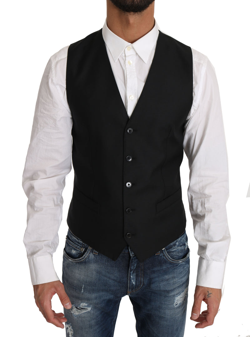 Blazer Vest 2 Piece Black Wool MARTINI