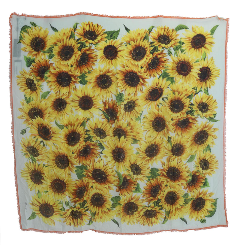 Multicolor Sunflower Print Modal Wrap Shawl Scarf