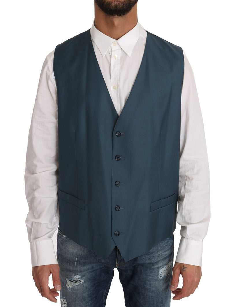 Blazer Vest 2 Piece Blue MARTINI Wool