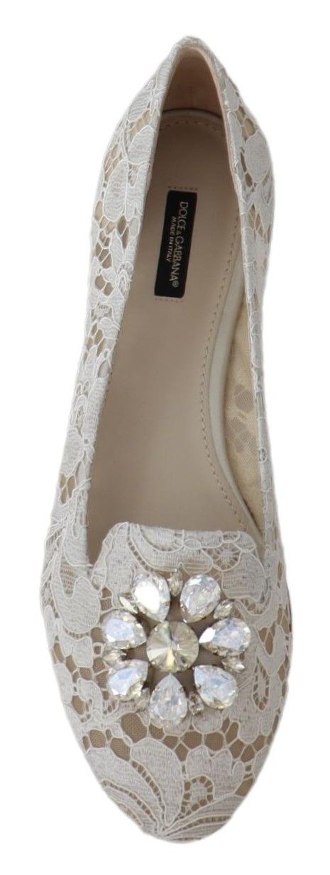 Ballerinas Flats White Floral Lace Shoes