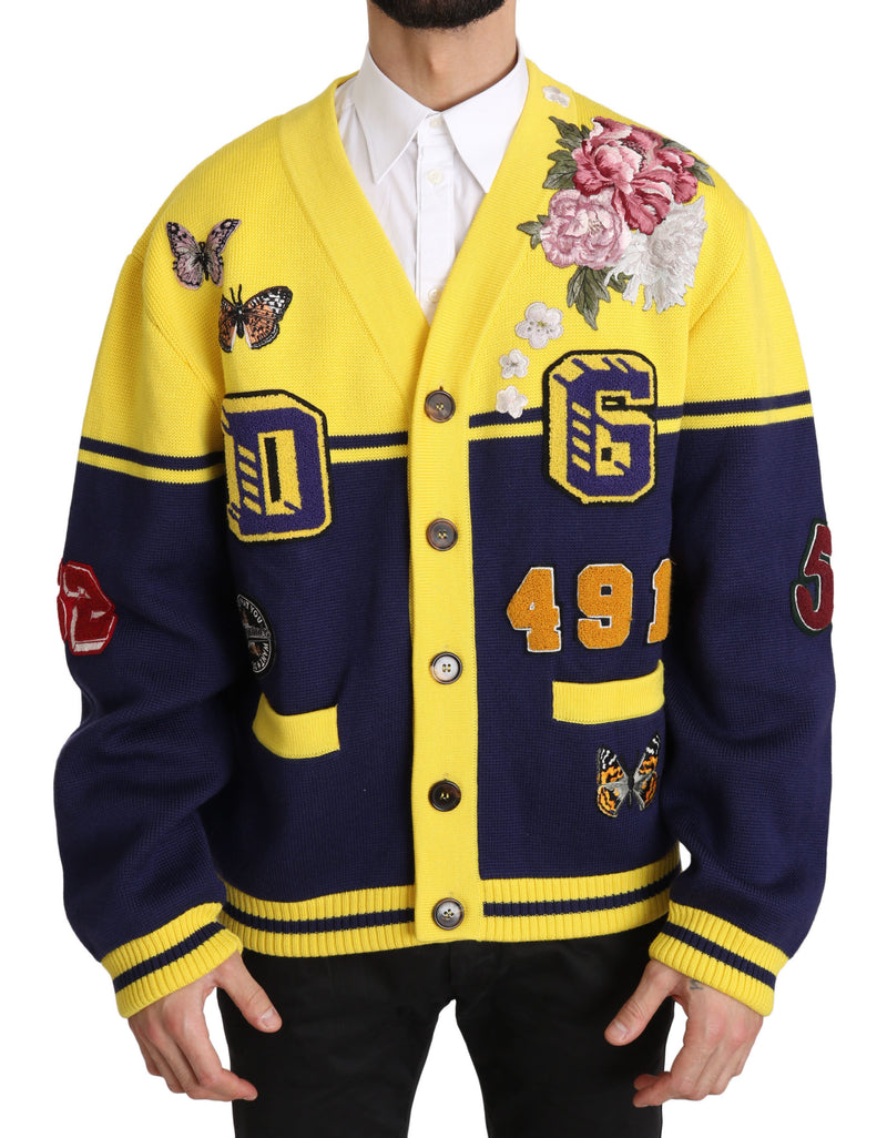 Varsity Button Wool Cardigan Sweater