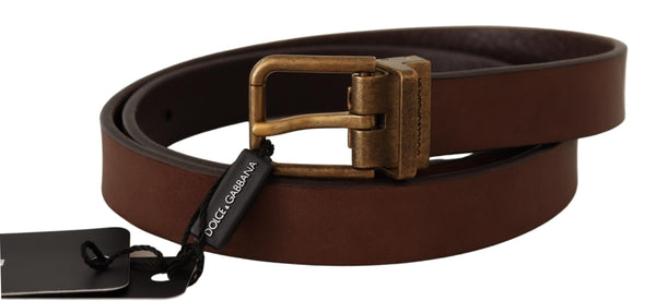 Brown Leather Rustic Buckle Cintura Belt