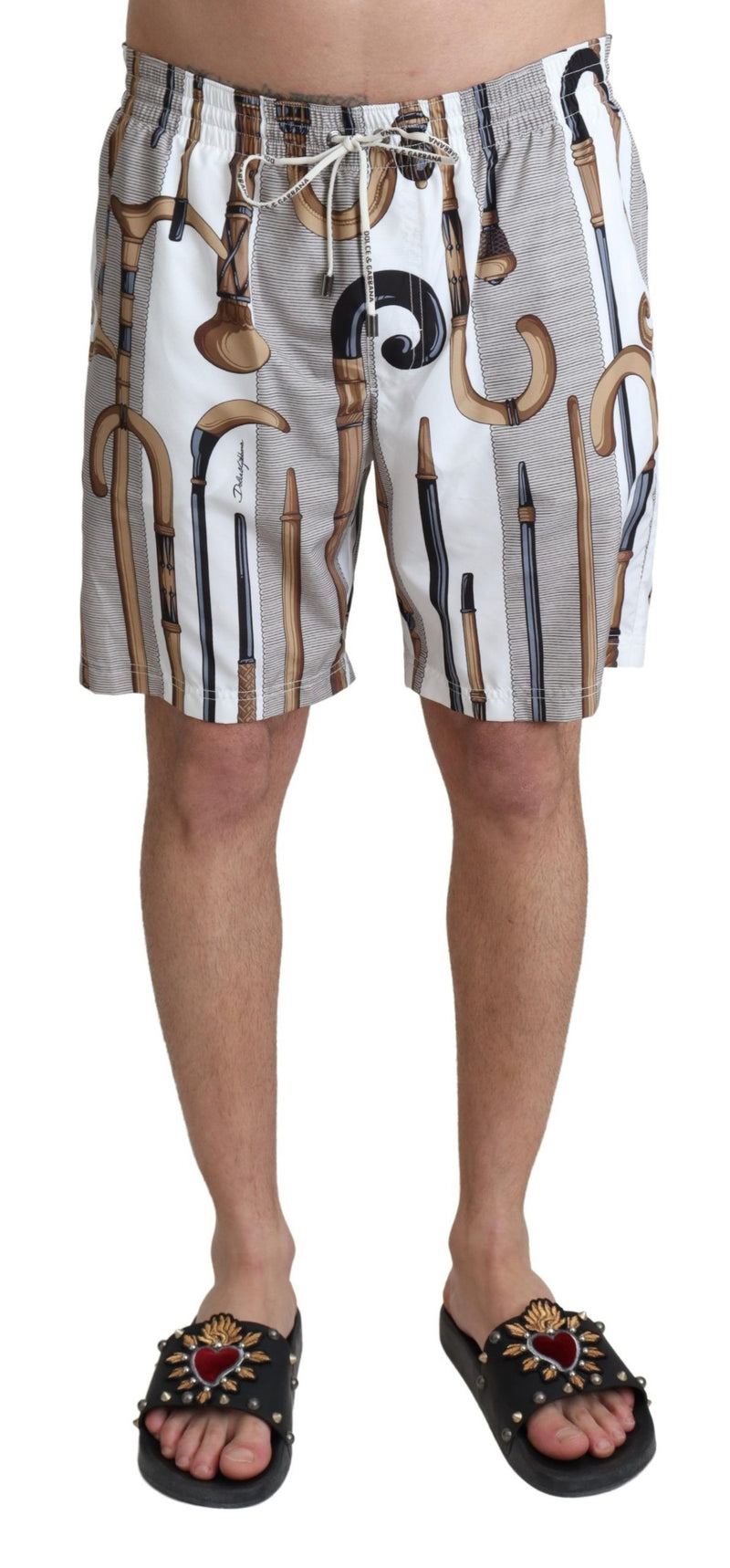 White Walking Stick Swimshorts Beachwear Shorts