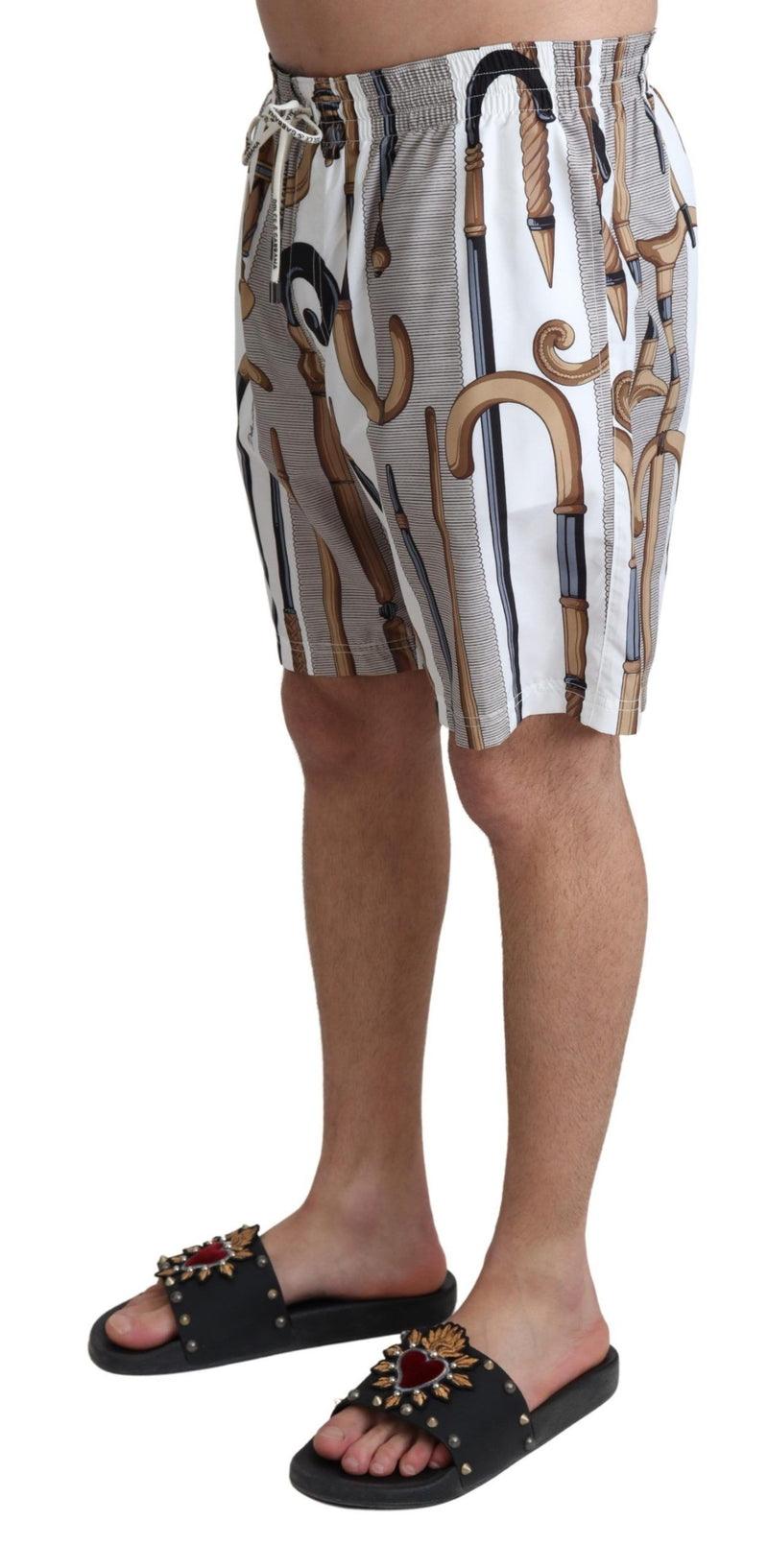 White Walking Stick Swimshorts Beachwear Shorts