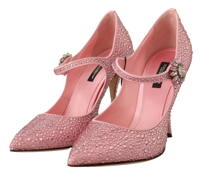 Pink Rhinestones Mary Janes Pumps