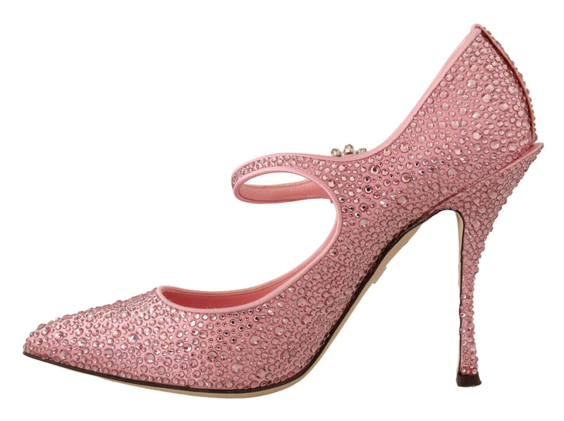 Pink Rhinestones Mary Janes Pumps