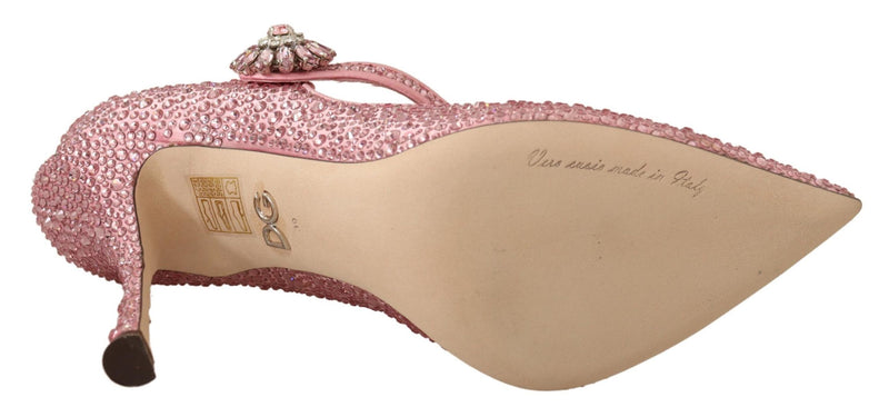 Pink Rhinestones Mary Janes Pumps