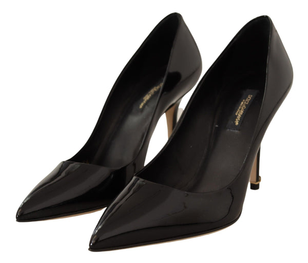 Black Patent Leather Heels Pumps Shoes