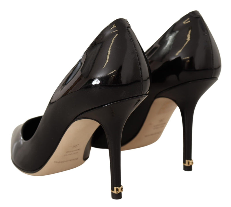 Black Patent Leather Heels Pumps Shoes