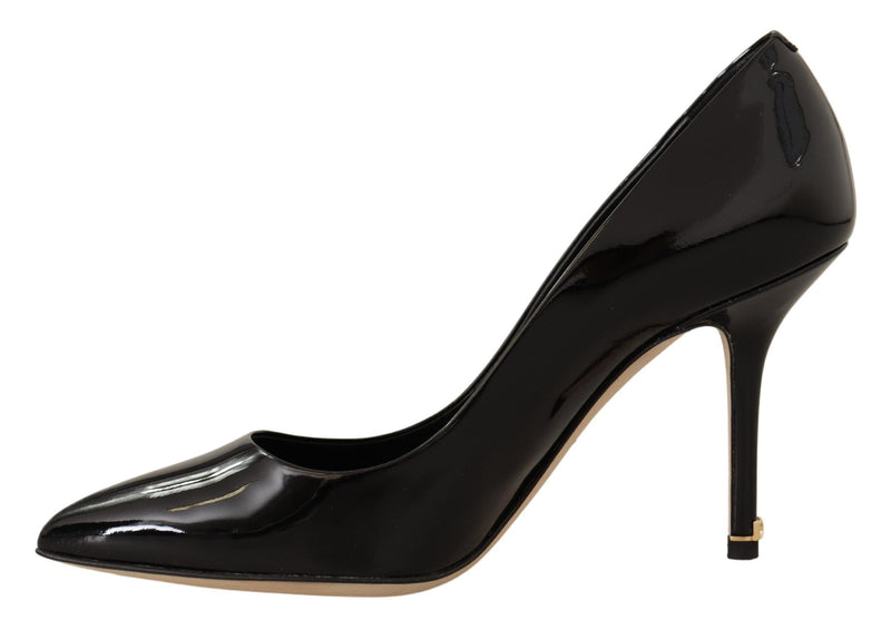 Black Patent Leather Heels Pumps Shoes