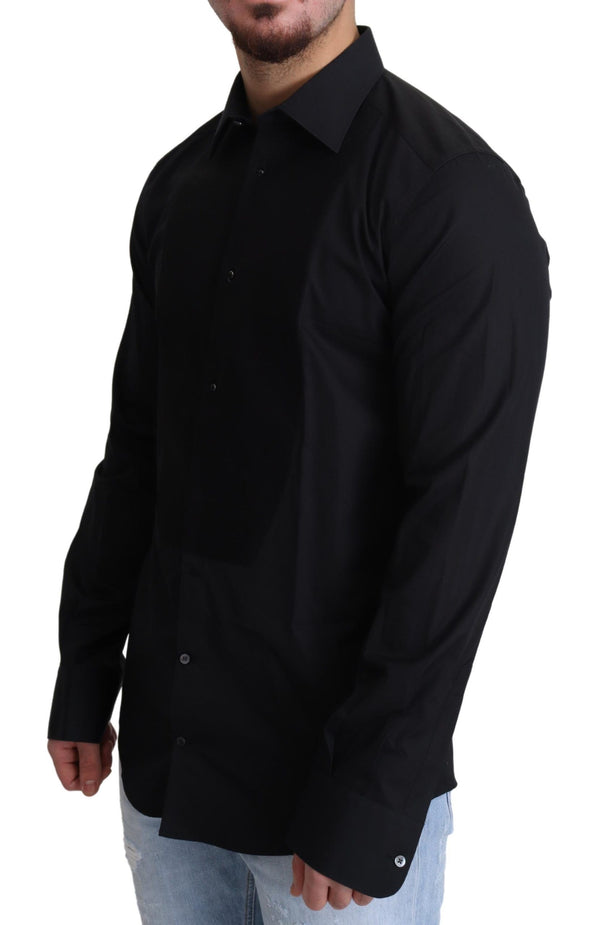 Black 100% Cotton Men Dress Formal Shirt