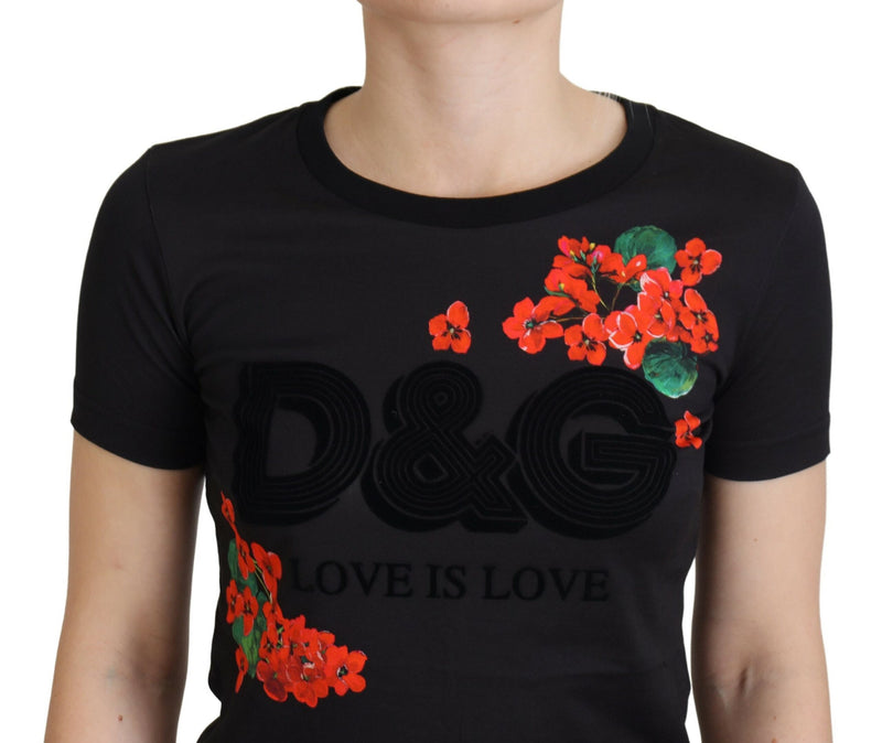 Black Cotton D&G Love is Love  T-shirt