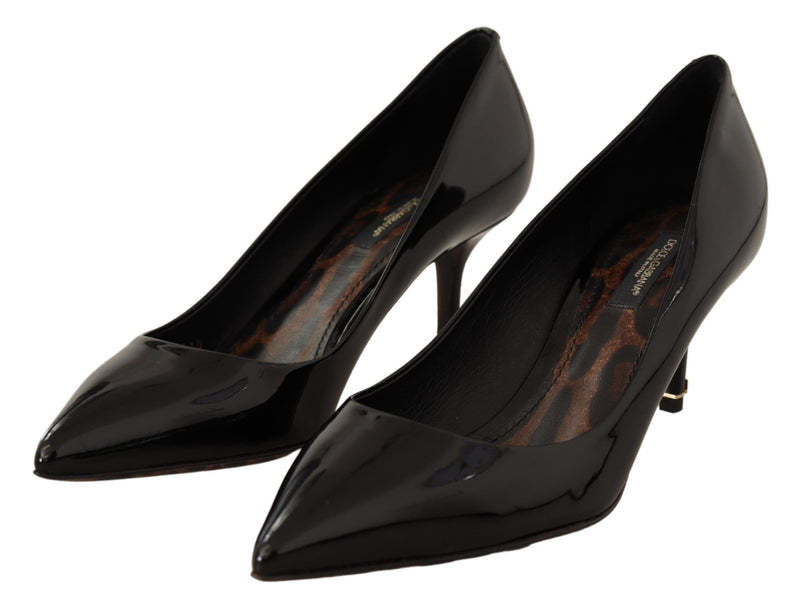 Black Patent Leather Heels Pumps Shoes