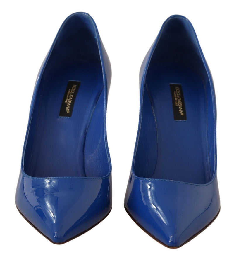 Blue Patent Leather Heels Pumps  Shoes