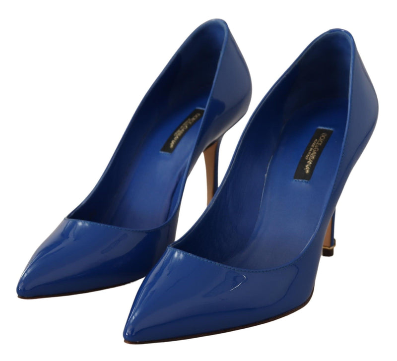 Blue Patent Leather Heels Pumps  Shoes