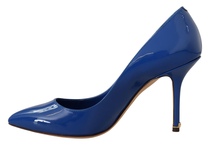 Blue Patent Leather Heels Pumps  Shoes