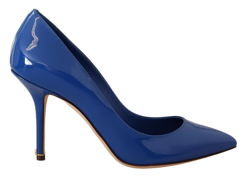 Blue Patent Leather Heels Pumps  Shoes