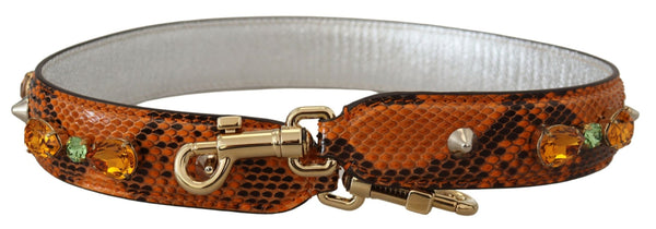 Orange Crystals Leather Bag Accessory Shoulder Strap