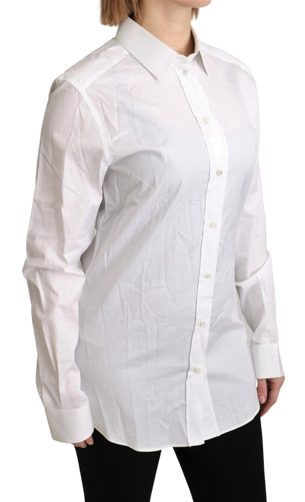 White Collared Formal Dress Shirt Cotton Top