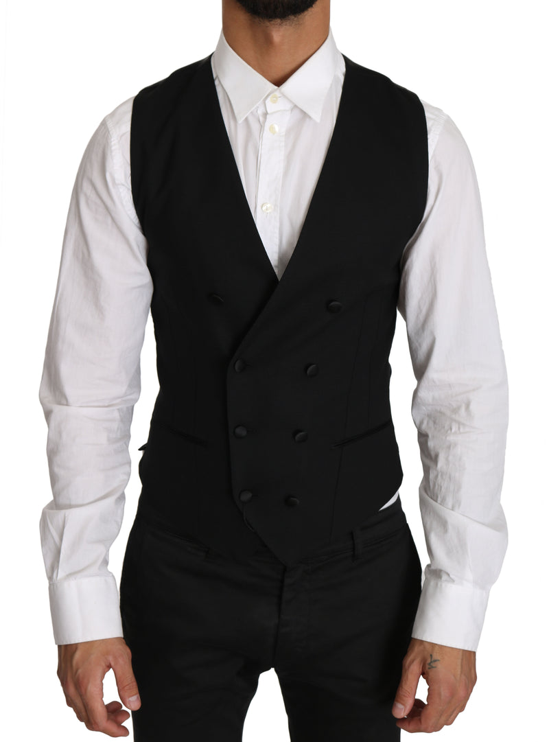 Gray Wool Double Breasted Waistcoat Vest