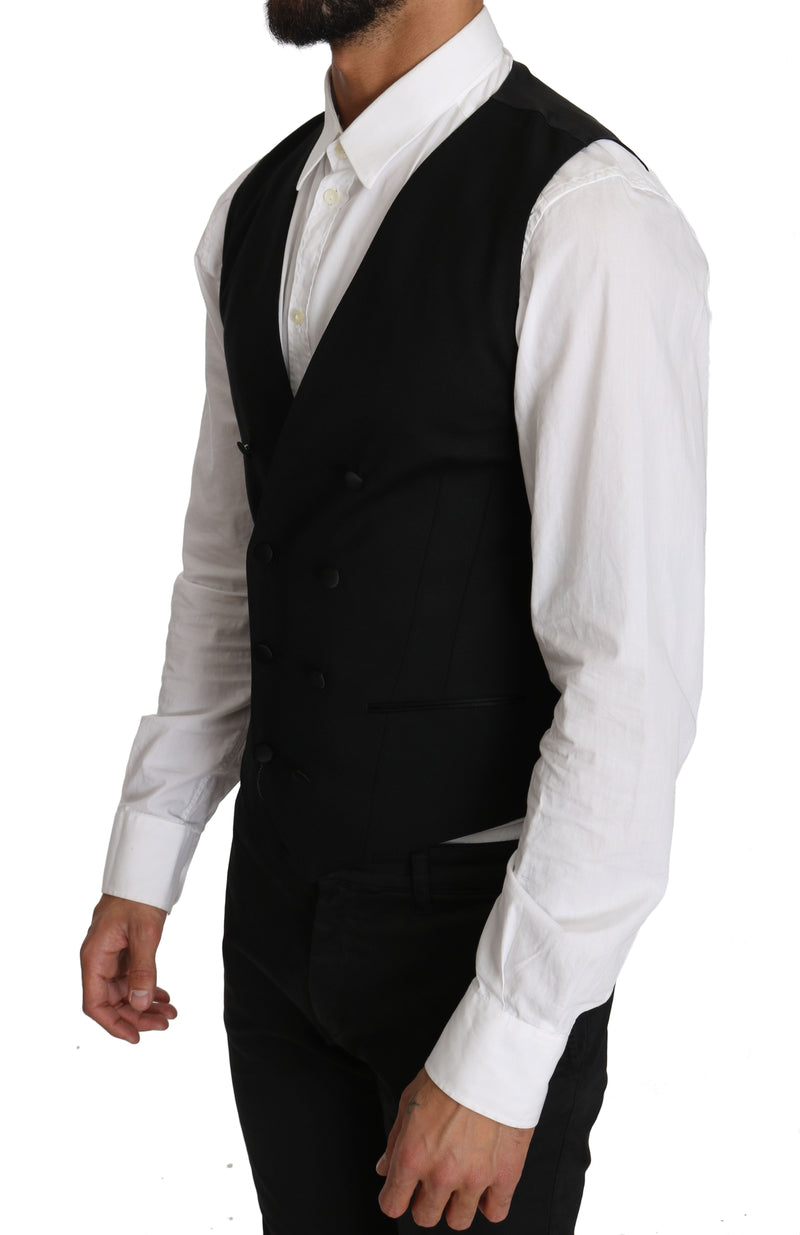 Gray Wool Double Breasted Waistcoat Vest