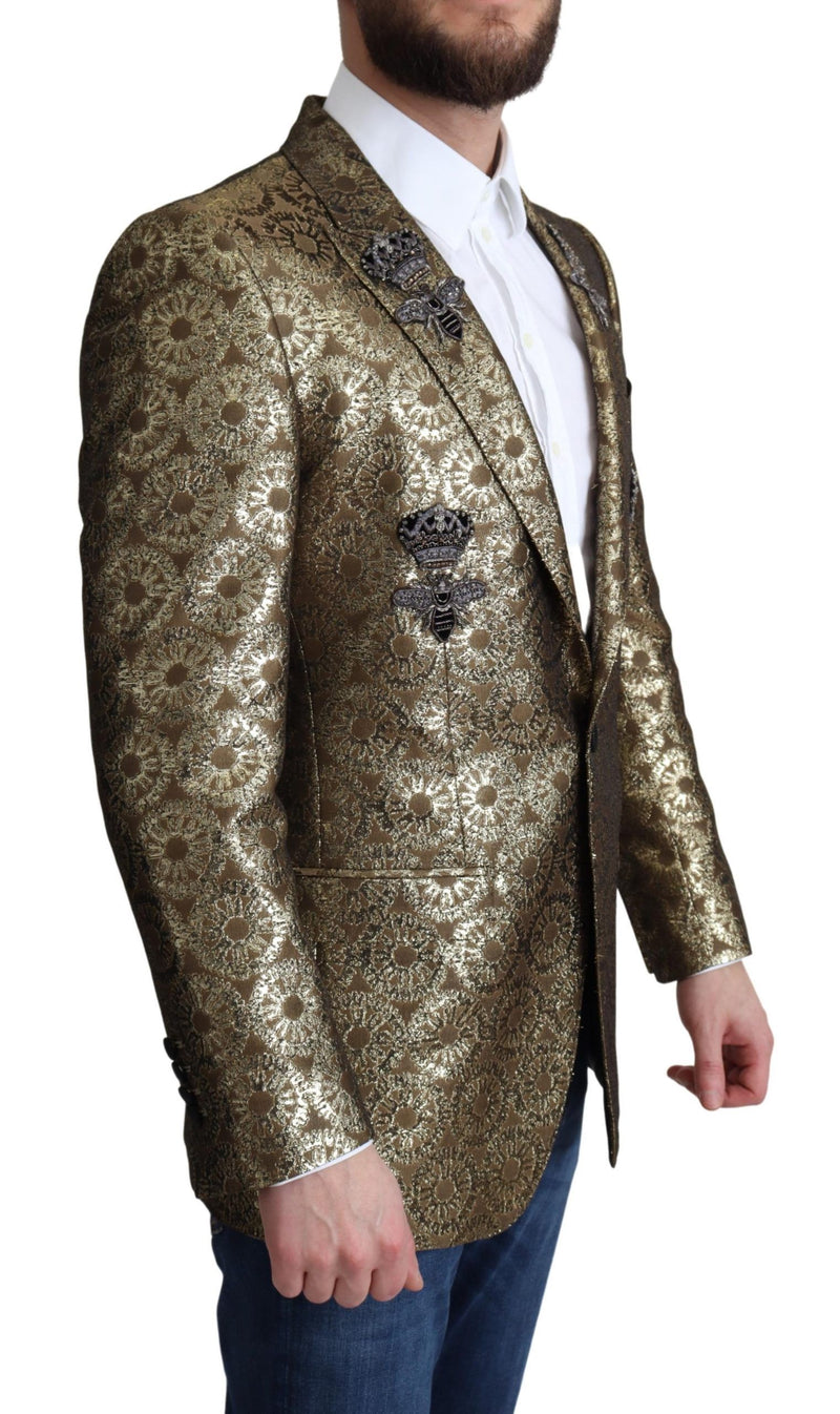 Gold Crystal Crown Bee MARTINI Blazer Jacket