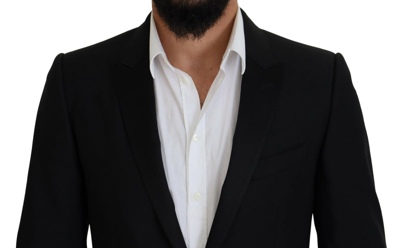 Black Slim Fit Formal Martini Blazer