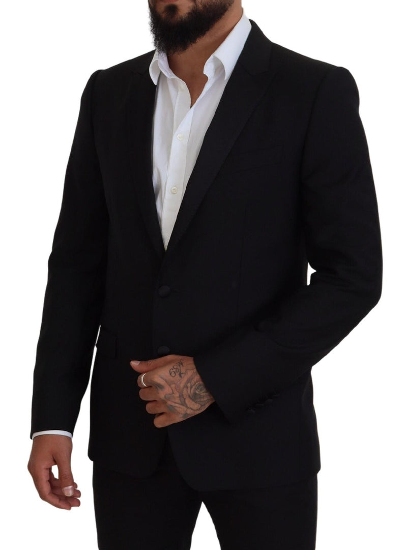 Black Slim Fit Formal Martini Blazer