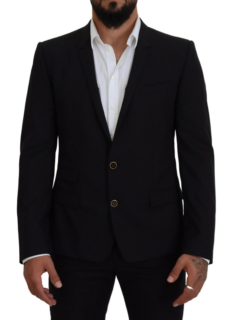 Black Slim Fit Formal Martini Blazer