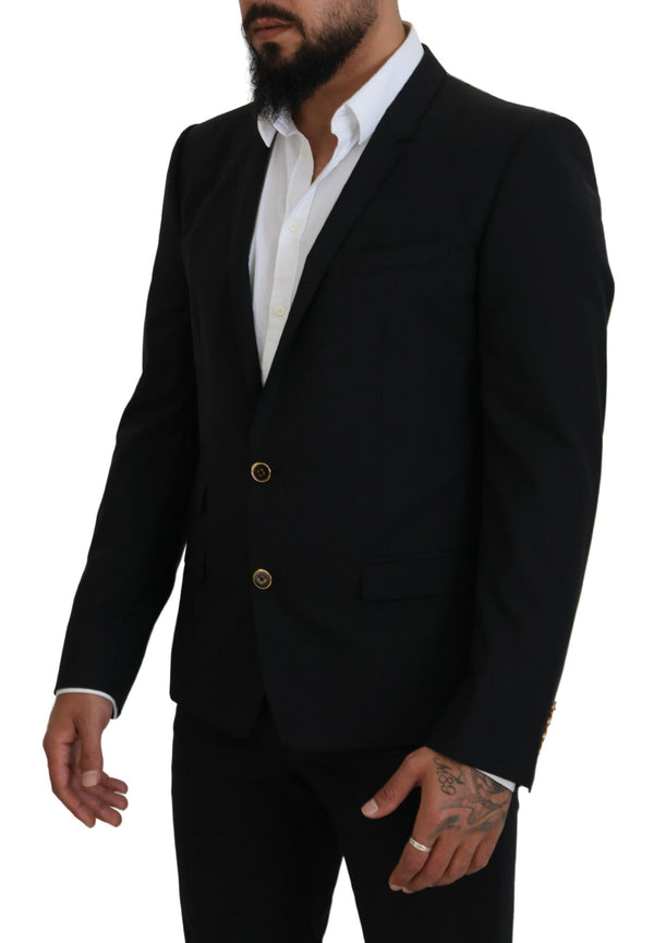 Black Slim Fit Formal Martini Blazer