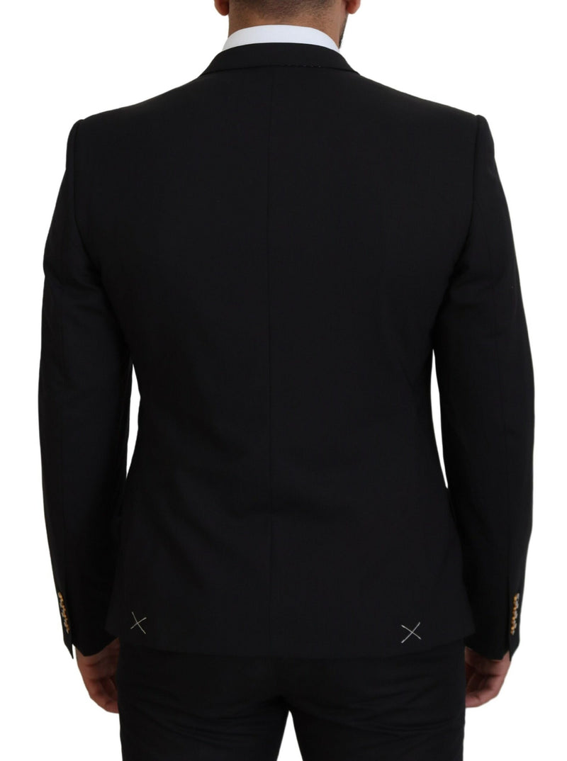 Black Slim Fit Formal Martini Blazer