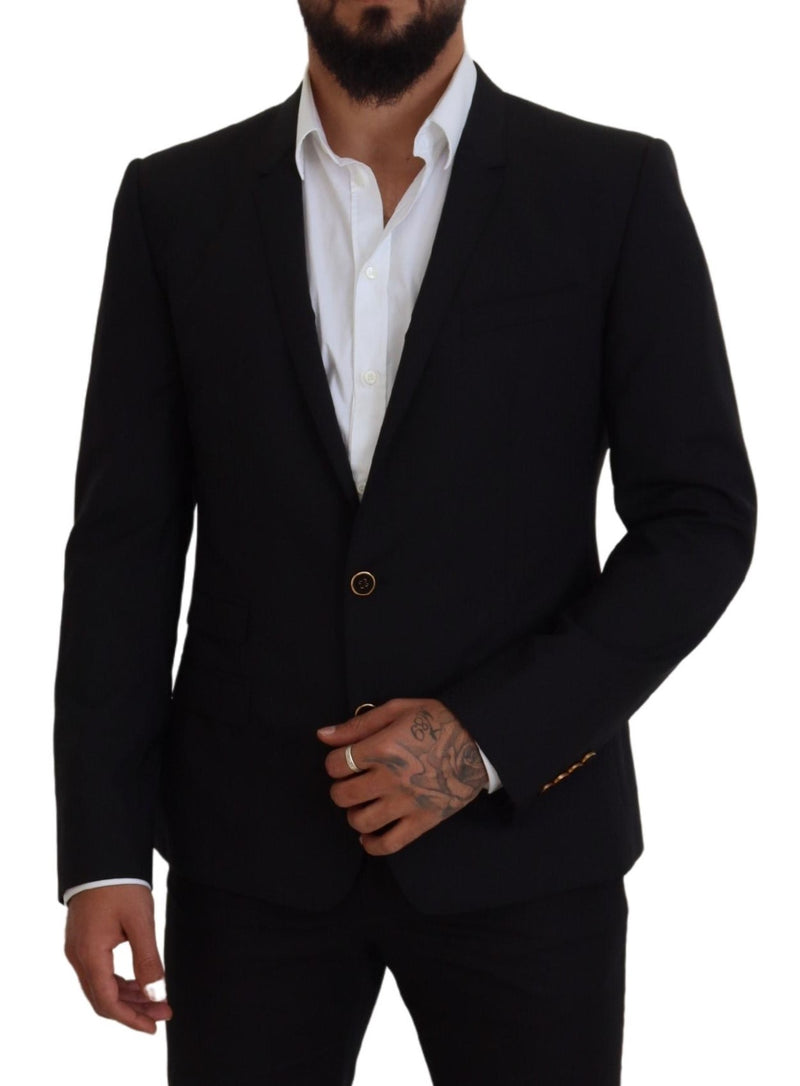 Black Slim Fit Formal Martini Blazer