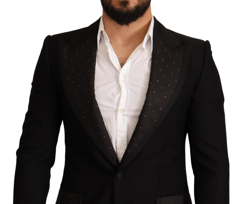 Black Wool Slim Fit Coat Blazer Jacket