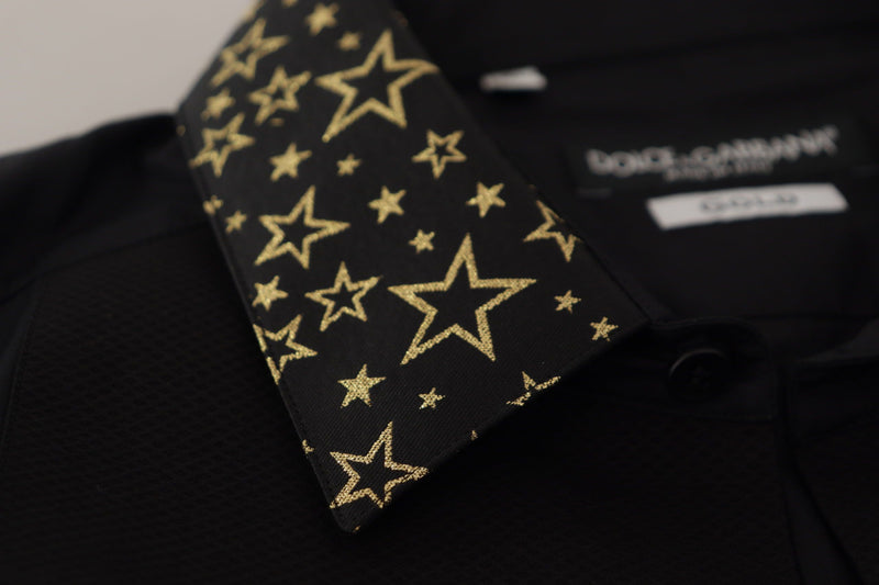 Black Stars Cotton Dress Formal  Shirt