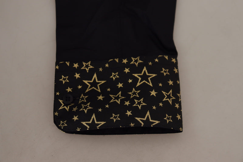 Black Stars Cotton Dress Formal  Shirt