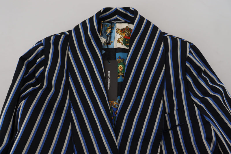 Black Blue Martini Printed Lining Robe