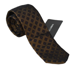 Brown Patterned Classic Mens Slim Necktie Tie